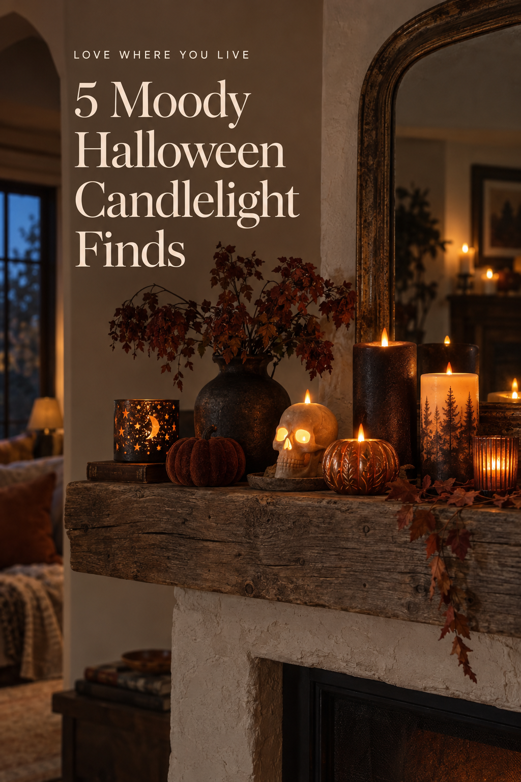 5 Moody Halloween Candlelight Finds cover in a warm, attainable Halloween home