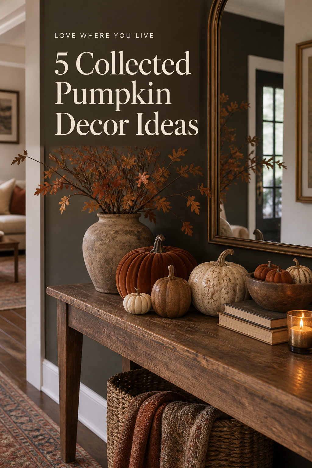 5 Collected Pumpkin Decor Ideas cover in a warm, attainable Halloween home