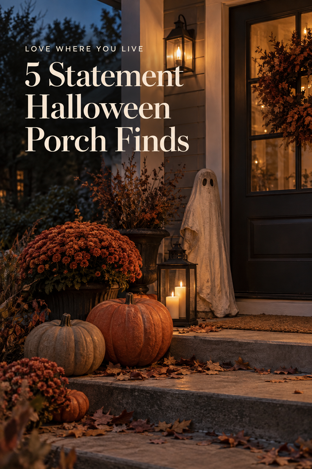5 Statement Halloween Porch Finds cover in a warm, attainable Halloween home
